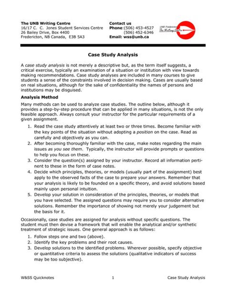 How do you write a case study analysis?