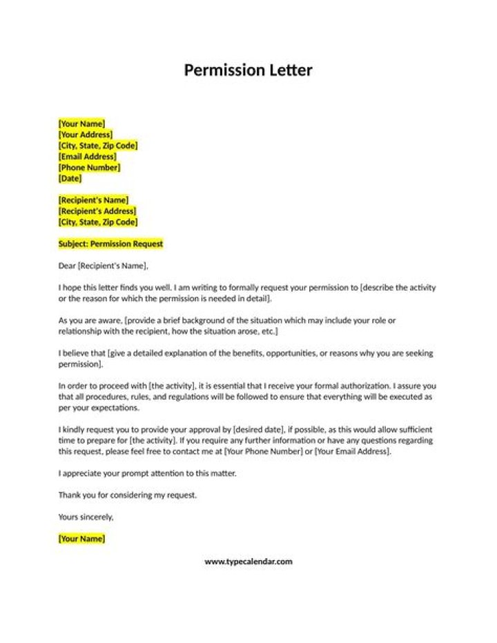 How do you write a letter asking for permission?