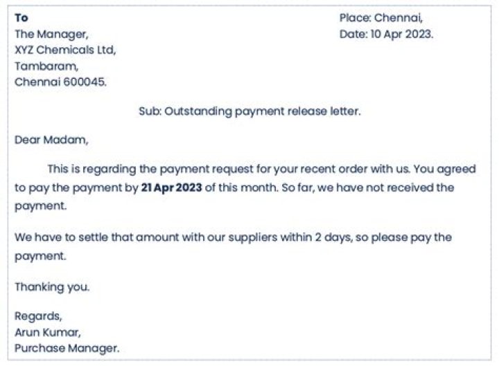 How do you write a letter to refuse payment?