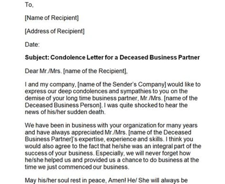 How do you write a note for a deceased person?