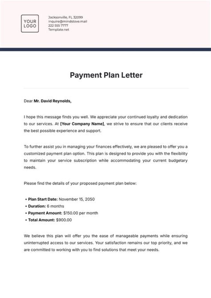 How do you write a payment plan?