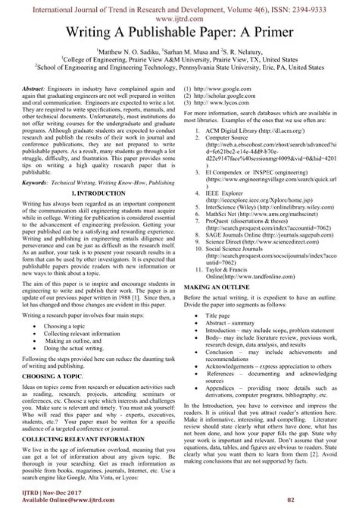 How do you write a publishable paper?