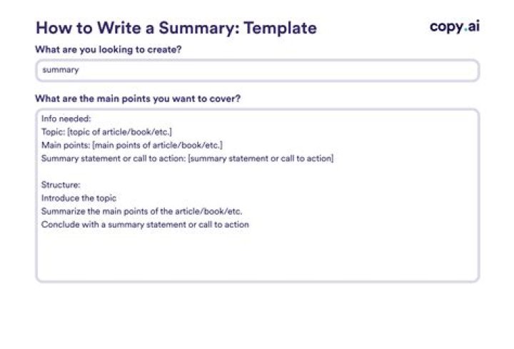 How do you write a short summary of a report?
