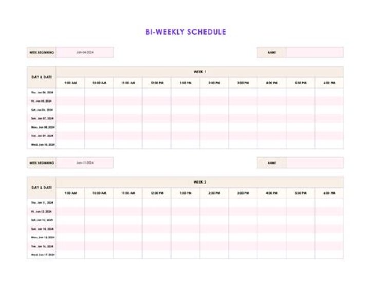 How do you write a weekly schedule?