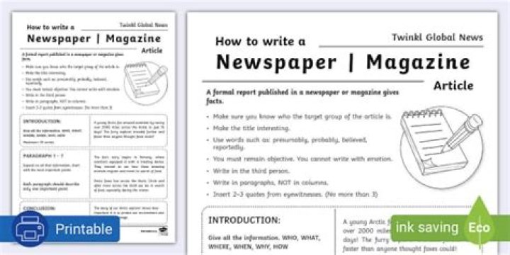 How do you write an article in a paper?