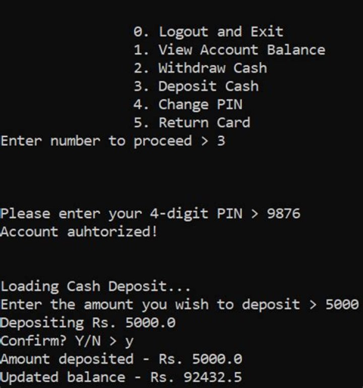 How do you write an ATM program?