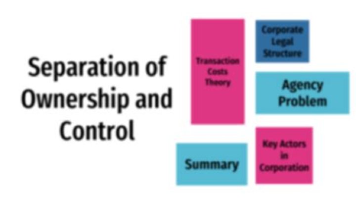 How does the separation of ownership and management affect corporations?