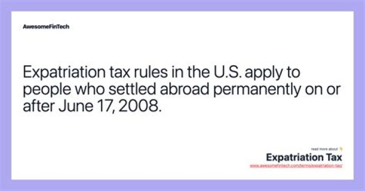 How is expatriation tax calculated?