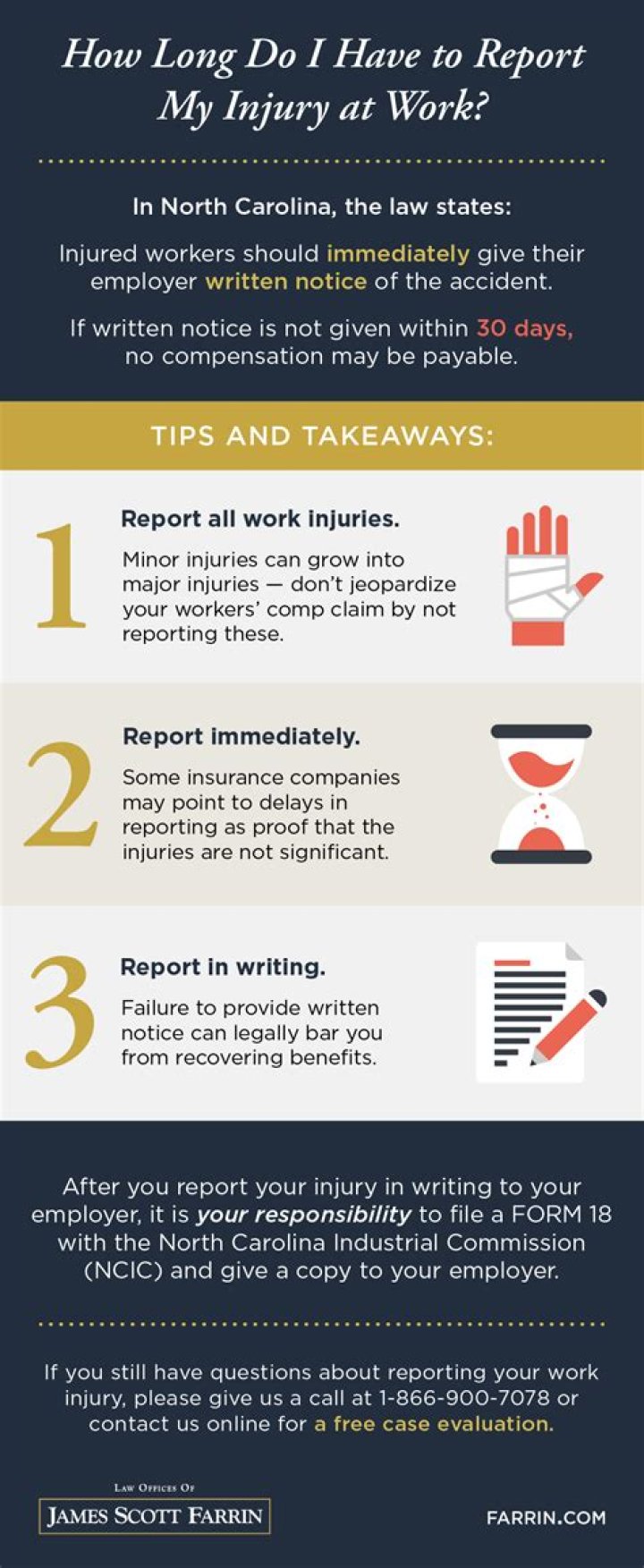 How long do you have to report an injury in California?