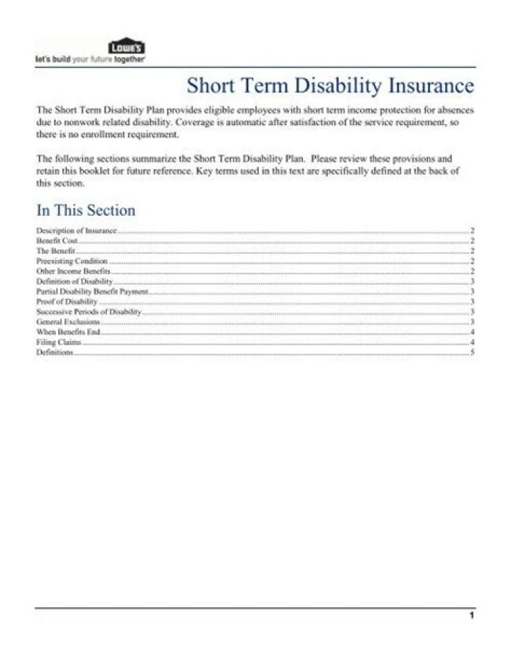 How long is short term disability for Lowes?