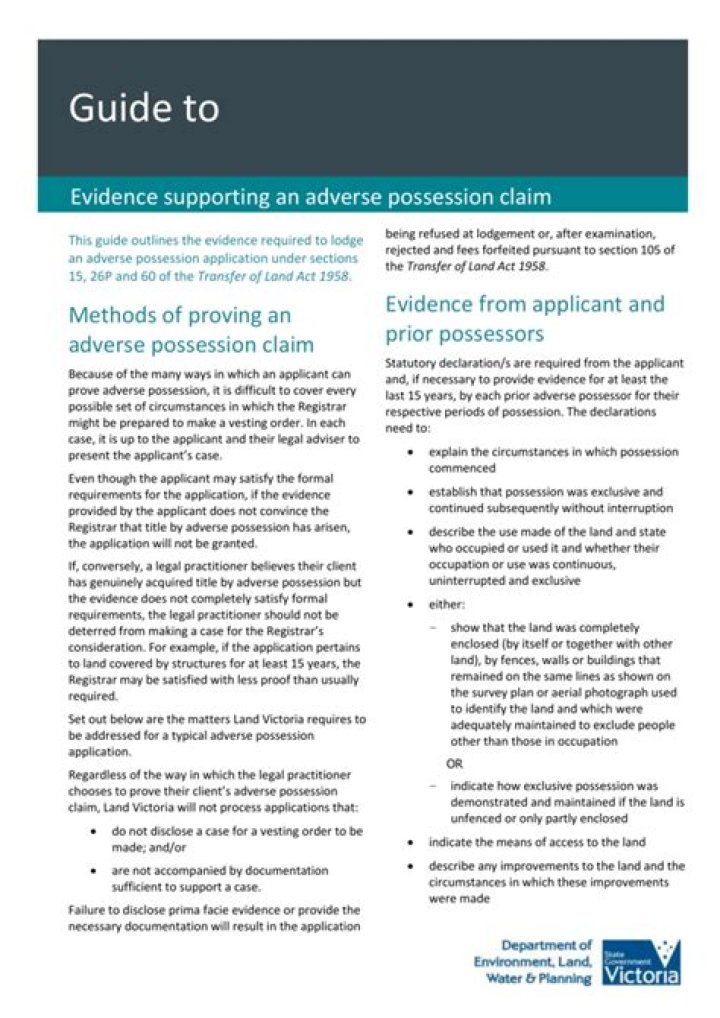 How much does it cost to make an adverse possession claim?