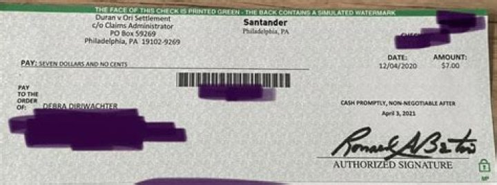 How much is a class action settlement check?