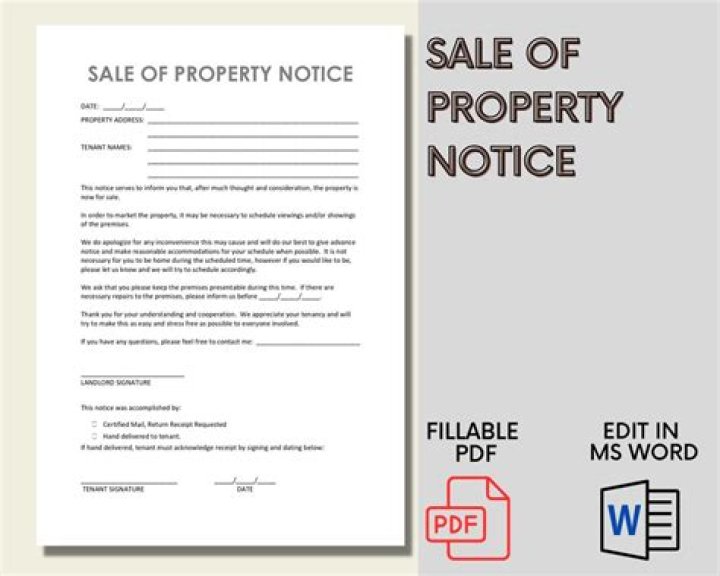 How much notice does a landlord have to give when selling the property in California?