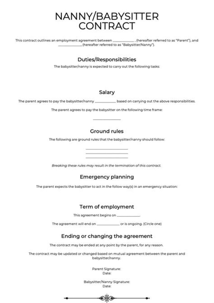 How much notice should nanny give?