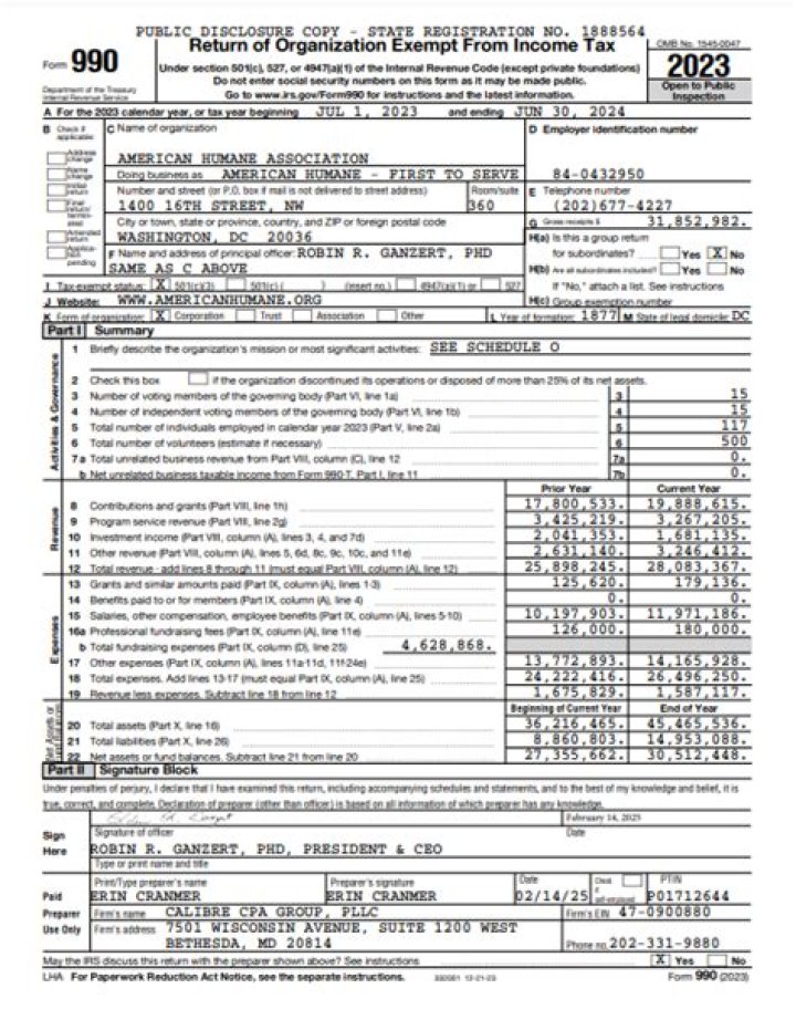 How often is Form 990 filed?