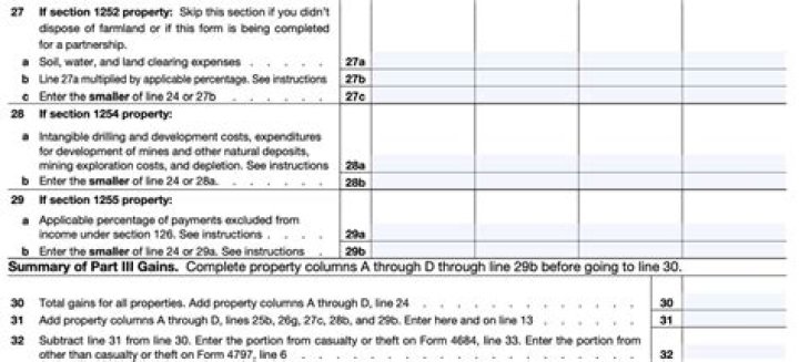 How to calculate gain or loss on Form 4797?