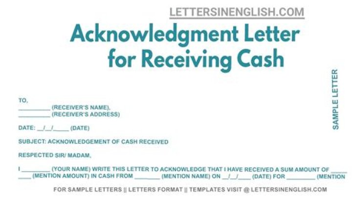 How to send an acknowledgement letter for receipt of money?
