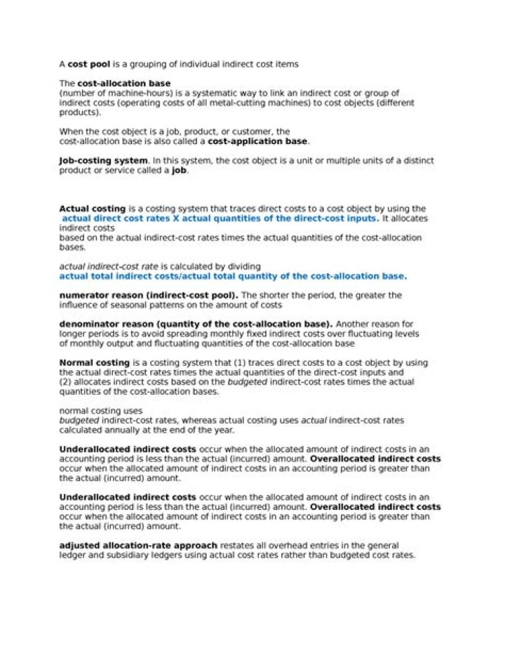 Is a grouping of individual cost items?