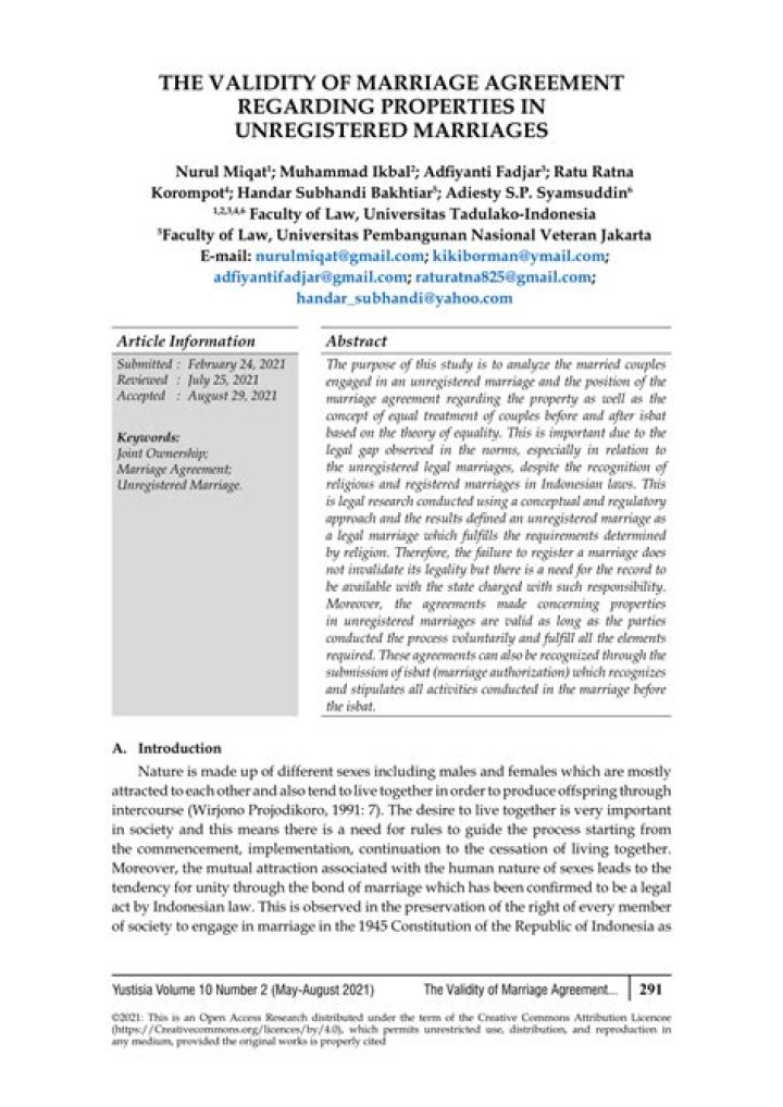 Is an unregistered marriage valid?