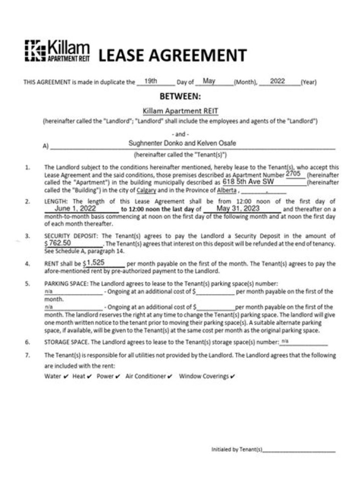 Is an unsigned lease agreement binding?