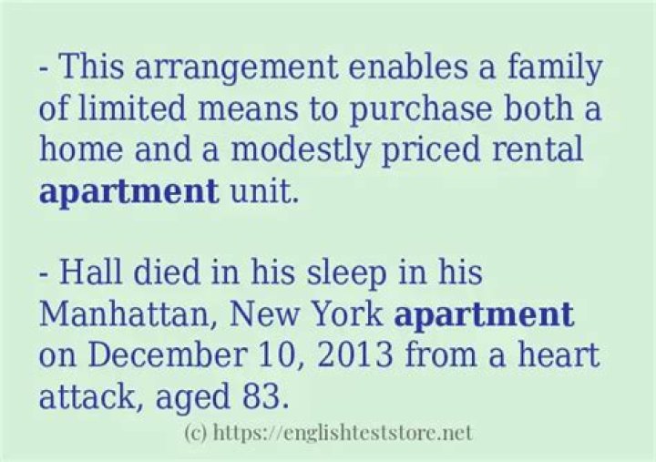Is apartment an English word?