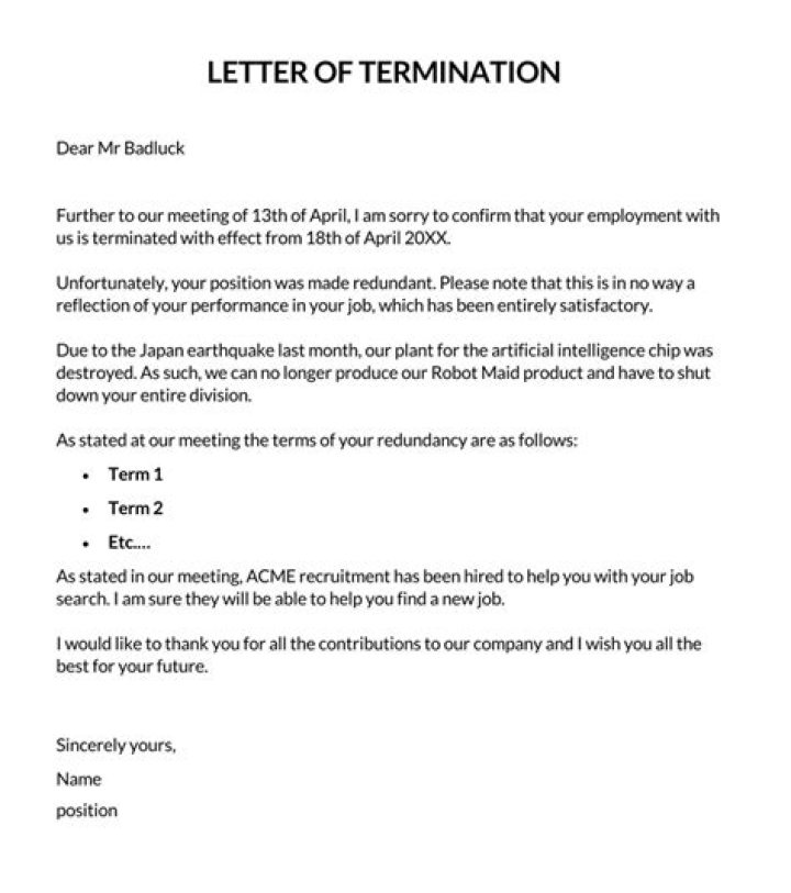 Is date of termination last day worked?