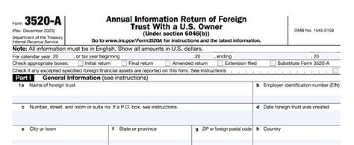 Is Form 3520 filed annually?