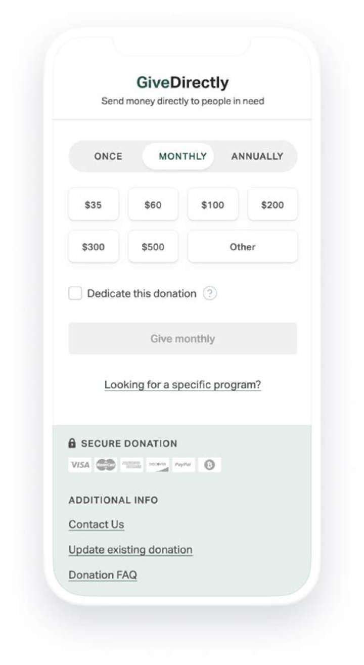Is GiveDirectly a one time payment?