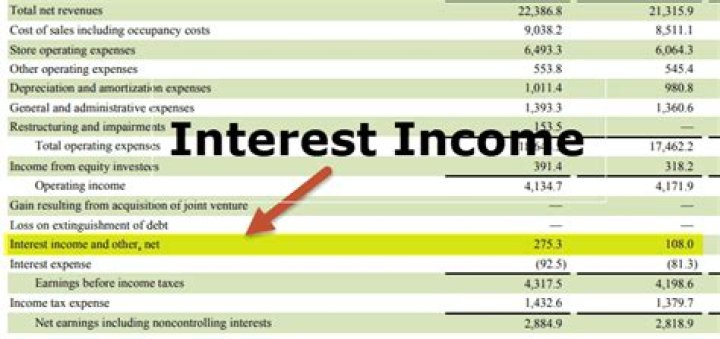 Is interest income earned on money in savings account?