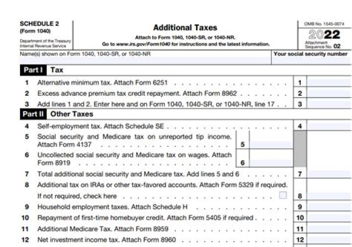Is there a schedule 2 for 2019 taxes?