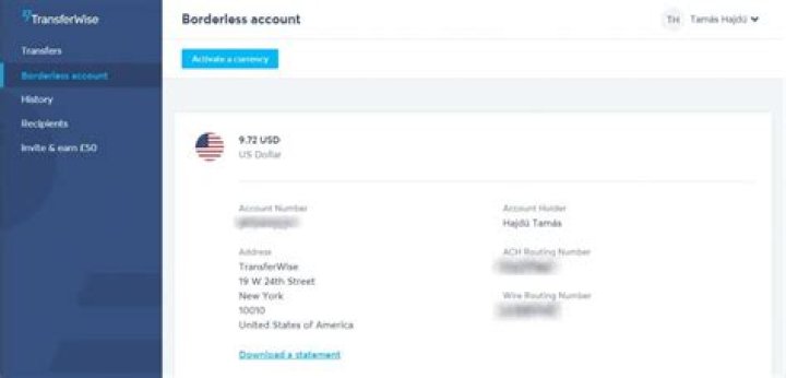 Is TransferWise borderless a bank account?