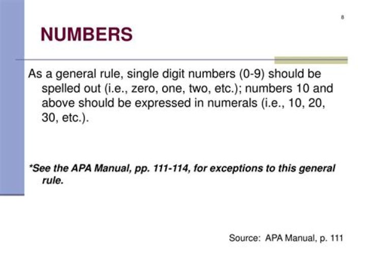 Should numbers be spelled out in APA?