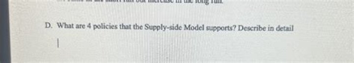 What are 4 policies that the supply-side model supports?
