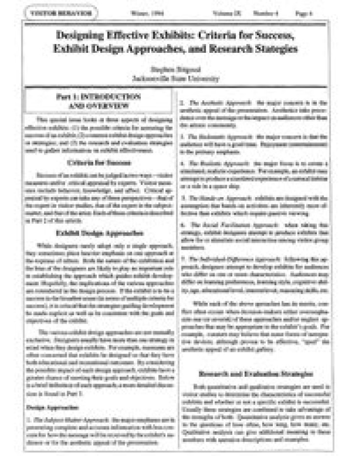 What are exhibits in a research paper?