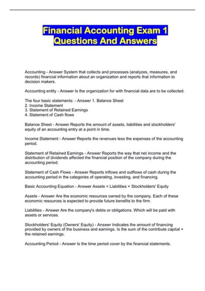 What are financial accounting questions?