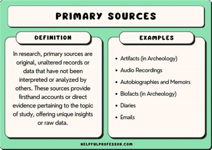 What are some examples of primary sources?