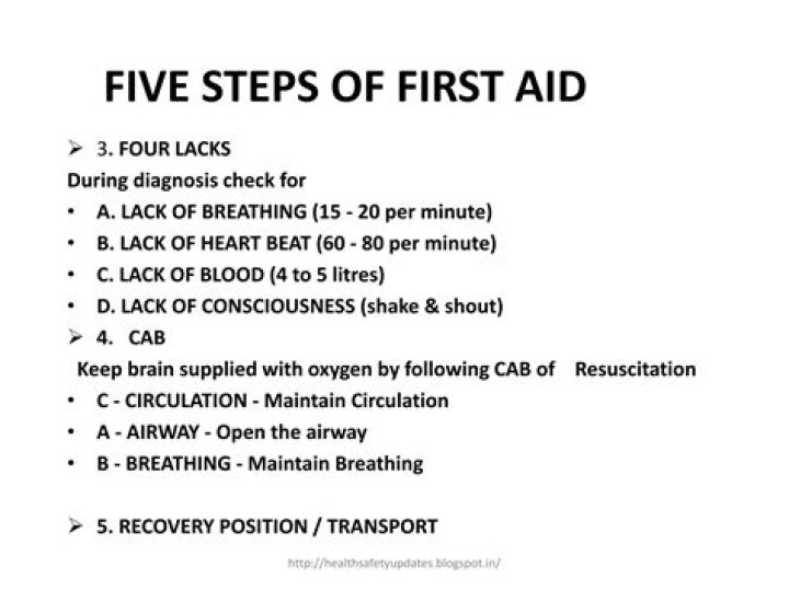 What are the 5 steps of first aid?