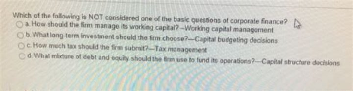 What are the basic questions of finance?