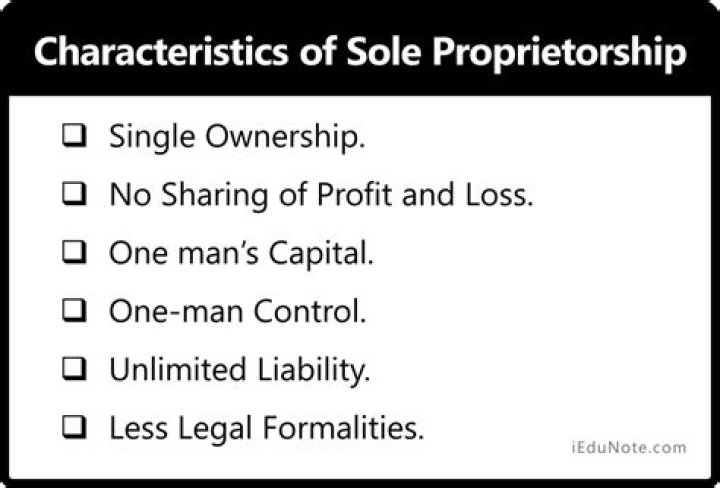 What are the characteristics of sole proprietorship business?
