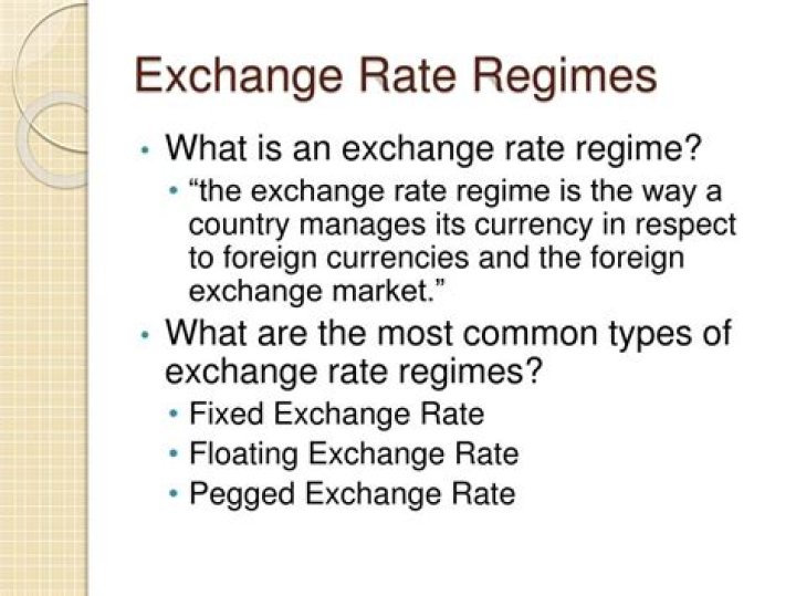What are the different types of exchange rate regimes?