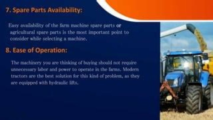 What are the factors need to consider in the selection of farm machinery?