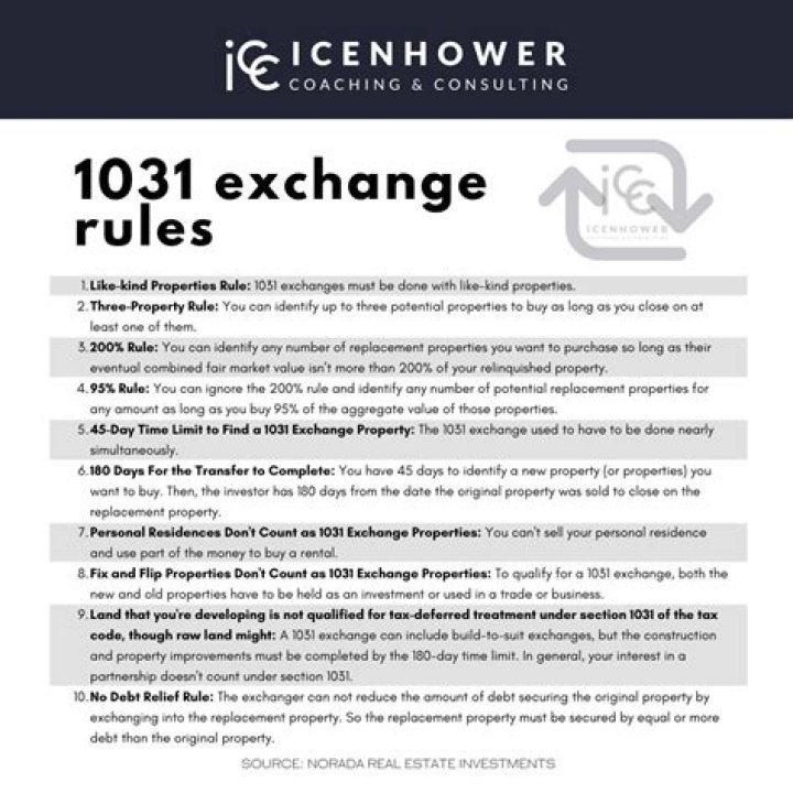 What are the rules for the 1031 exchange?
