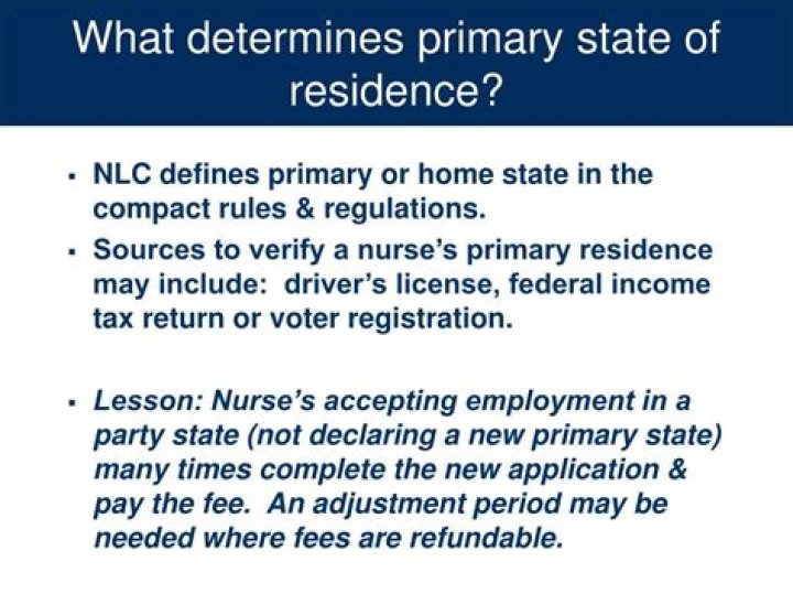 What determines primary state of residence?