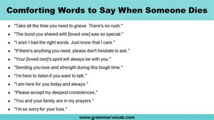 What do I say when someone says my mom died?