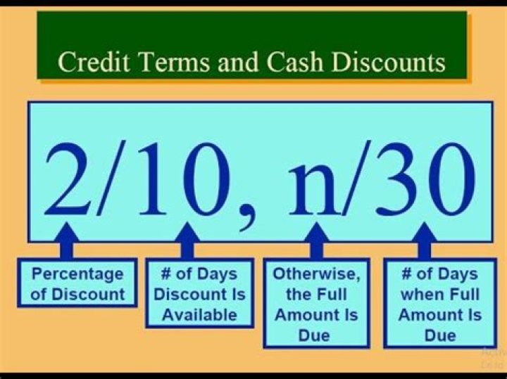 What do the credit terms 2/10 N 30 mean?