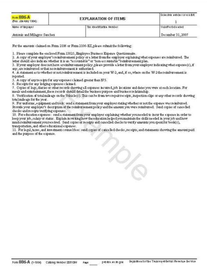 What do you need to know about form 886a?