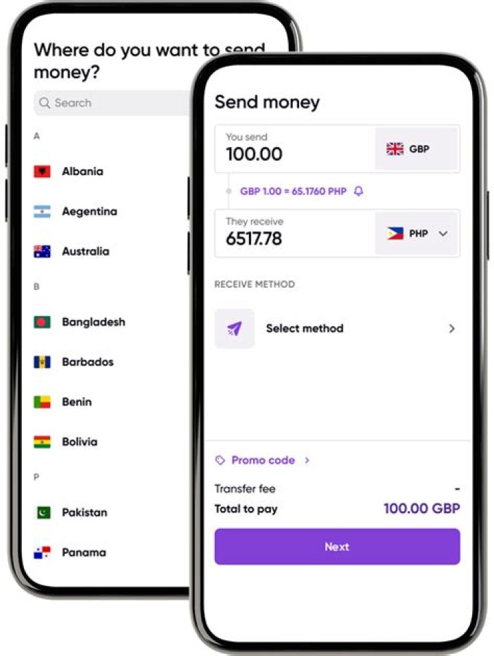 What do you need to send money over?