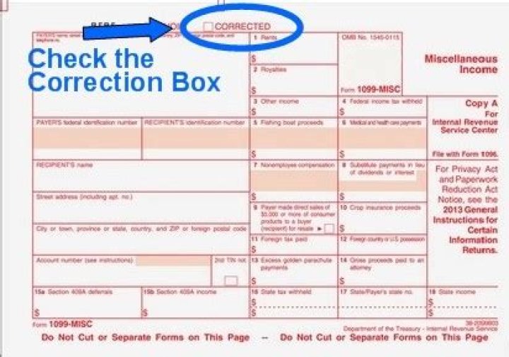 What does corrected mean on a 1099?