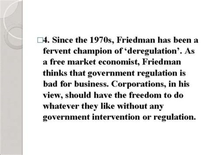 What does Friedman argue?
