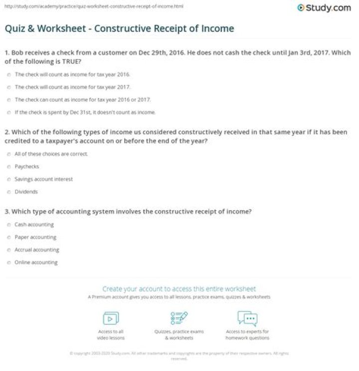 What does it mean of constructively received income?